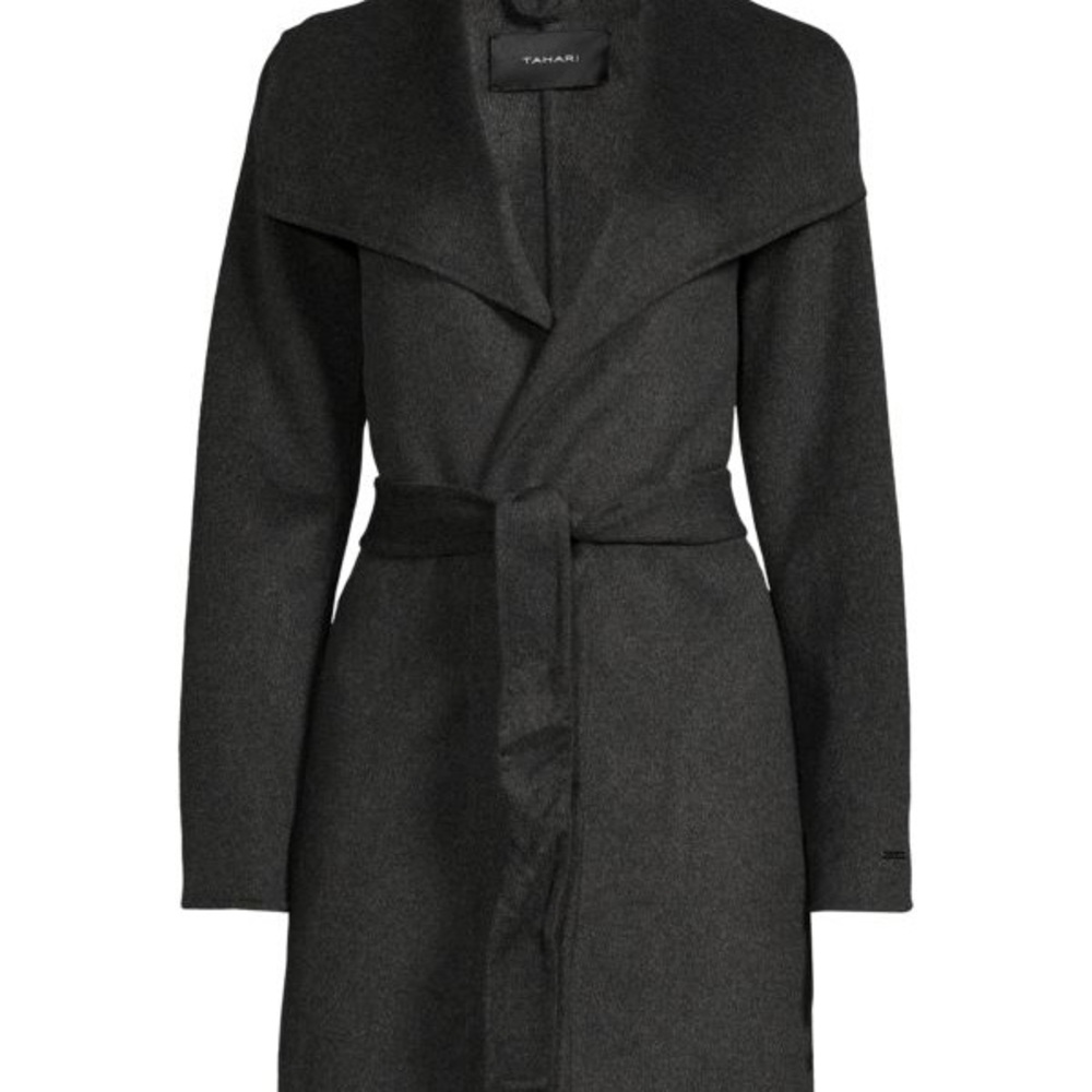 Tahari Charcoal Trench Coat
